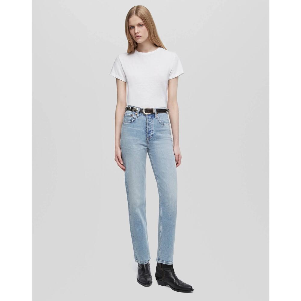 NEW REDONE 70S Ultra High Rise STOVE PIPE Women Blue Jeans Size 25 - Picture 5 of 16